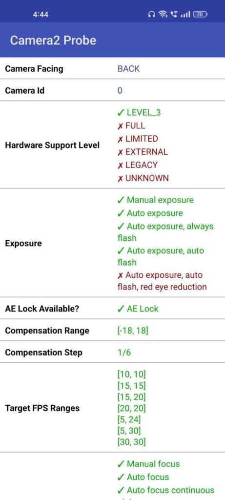 Camera2 API Probe App