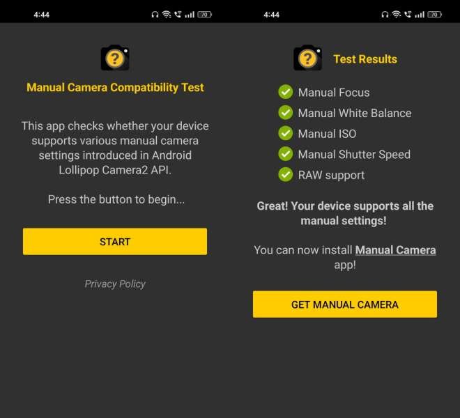 Manual Camera Compatibility App